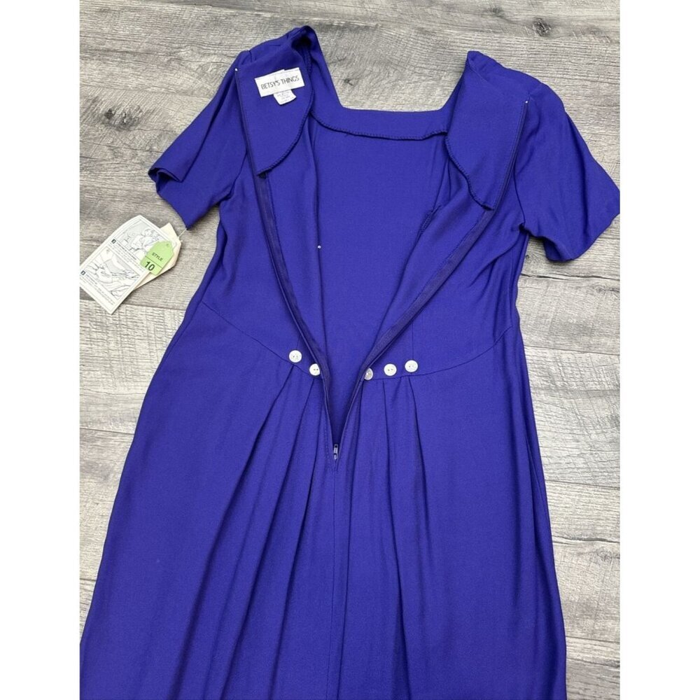 Vintage Betsys Things Dress‎ Womens 10 Purple Long Pleated Modest 90s Retro NEW - Picture 7 of 15